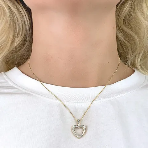 Herz Anhänger aus 9 Karat Gold mit Rhodium