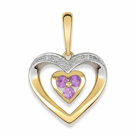 Herz Anhänger aus 9 Karat Gold und 9 Karat Weißgold