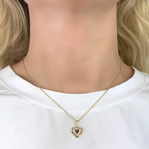 Herz Anhänger aus 9 Karat Gold mit Rhodium