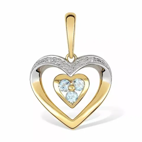 Herz Anhänger aus 9 Karat Gold und 9 Karat Weißgold