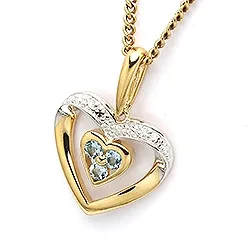 Herz Anhänger aus 9 Karat Gold und 9 Karat Weißgold