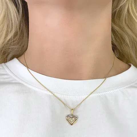 Herz Anhänger aus 9 Karat Gold mit Rhodium