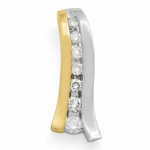 Diamant Anhänger in 14 karat Gold- und Weißgold 0,21 ct