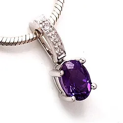 Amethyst Anhänger in 14 karat Weißgold 0,03 ct 0,80 ct