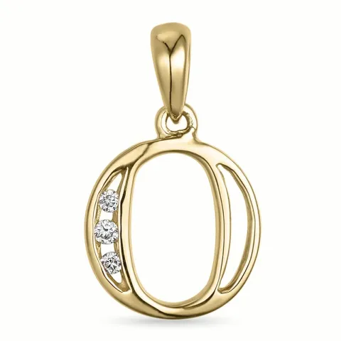 buchstab o Anhänger in 14 karat Gold 0,03 ct