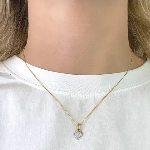 Herz Anhänger aus 9 Karat Gold und 9 Karat Weißgold