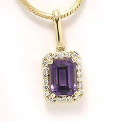 Amethyst Anhänger in 14 karat Gold 0,11 ct 1,00 ct