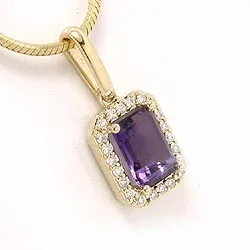 Amethyst Anhänger in 14 karat Gold 0,11 ct 1,00 ct