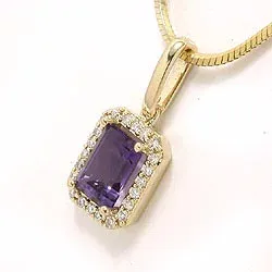 Amethyst Anhänger in 14 karat Gold 0,11 ct 1,00 ct