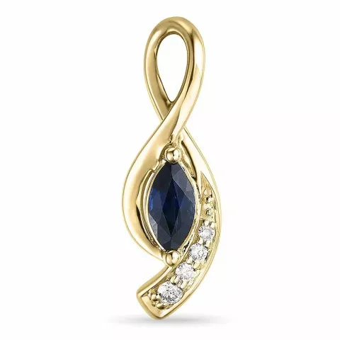 Saphir Anhänger in 14 karat Gold 0,04 ct 0,34 ct