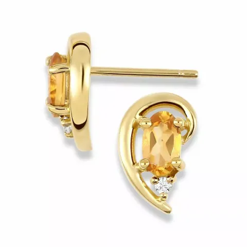 Ohrringe in 9 Karat Gold mit Citrinen und Diamanten