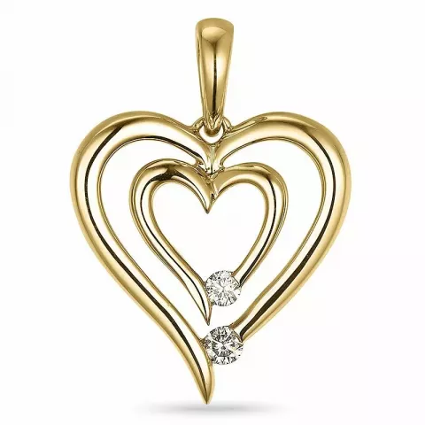 Herz Diamant Anhänger in 14 karat Gold 0,07 ct