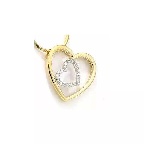 Diamantanhänger in 14 karat Gold- und Weißgold 0,12 ct