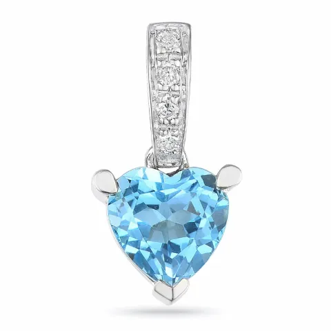 Herz Topas Anhänger in 14 karat Weißgold 0,03 ct 1,0 ct