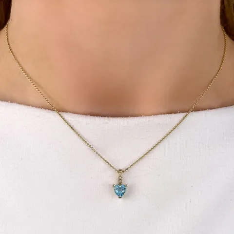 Herz Topas Anhänger in 14 karat Weißgold 0,03 ct 1,0 ct