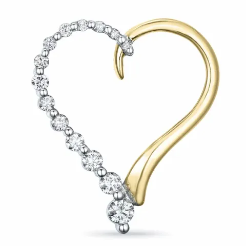 Herz Diamant Anhänger in 14 karat Gold- und Weißgold 0,32 ct
