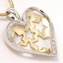 Herz Anhänger in 14 karat Gold- und Weißgold 0,11 ct