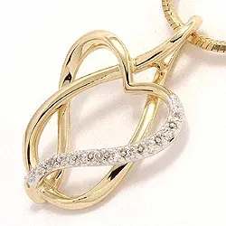 Herz Diamantanhänger in 14 karat Gold- und Weißgold 0,06 ct