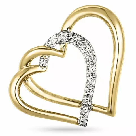 Herz Anhänger in 14 karat Gold- und Weißgold 0,08 ct