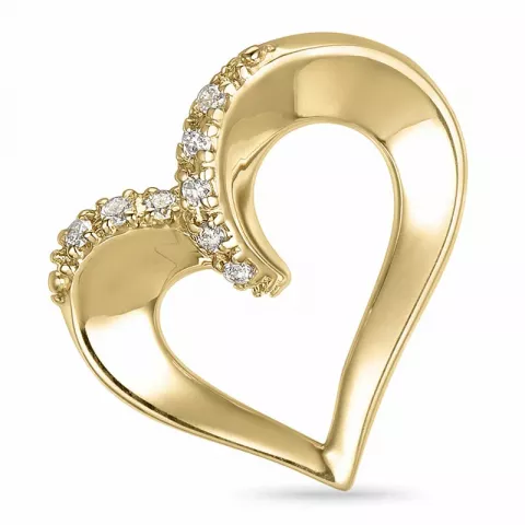 Herz Diamantanhänger in 14 karat Gold 0,06 ct