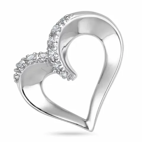 Herz Anhänger in 14 karat Weißgold 0,06 ct