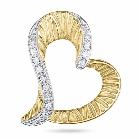 Herz Anhänger in 14 karat Gold- und Weißgold 0,10 ct