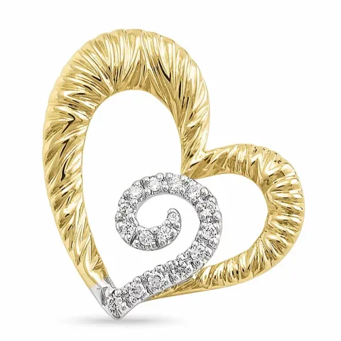 Herz Anhänger in 14 karat Gold- und Weißgold 0,12 ct