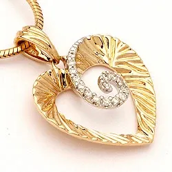 Herz Anhänger in 14 karat Gold- und Weißgold 0,11 ct