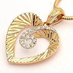 Herz Anhänger in 14 karat Gold- und Weißgold 0,11 ct