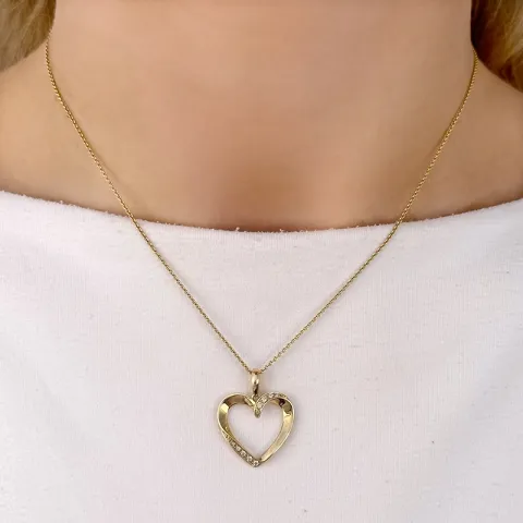 Herz Diamantanhänger in 14 karat Gold 0,08 ct