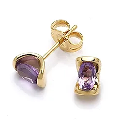 viereckigem Ohrringe in 9 Karat Gold mit