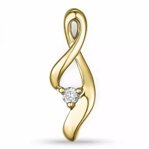Diamantanhänger in 14 karat Gold 0,03 ct