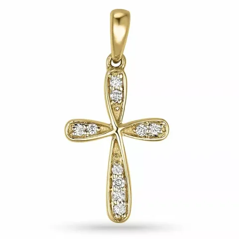 Kreuz Anhänger in 14 karat Gold 0,08 ct