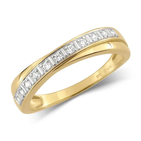 Zirkon Ring aus 9 Karat Gold mit Rhodium