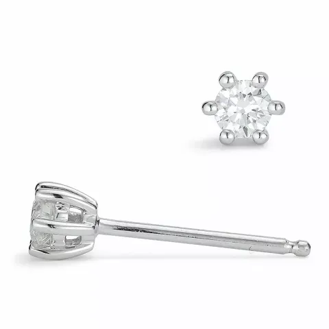 2 x 0,10 ct Diamant Solitärohrstecker in 14 Karat Weißgold mit Diamant