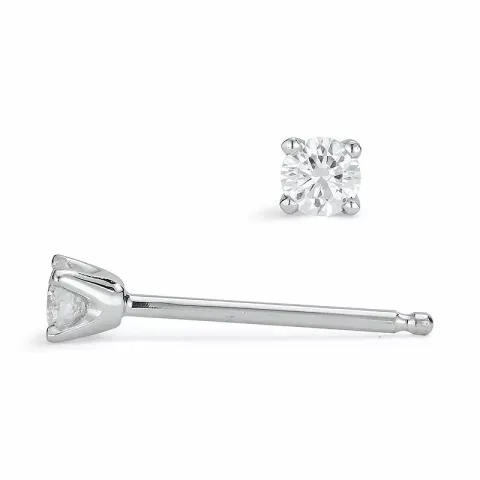 2 x 0,08 ct Diamant Solitärohrstecker in 14 Karat Weißgold mit Diamant
