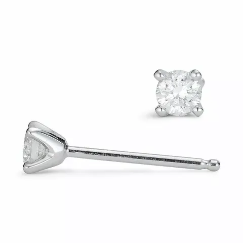 2 x 0,13 ct Diamant Solitärohrstecker in 14 Karat Weißgold mit Diamant