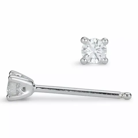 2 x 0,08 ct Solitärohrstecker in 14 Karat Weißgold mit Diamant