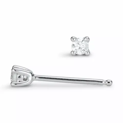 2 x 0,03 ct Solitärohrstecker in 14 Karat Weißgold mit Diamant