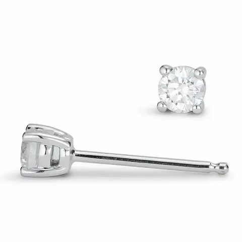 2 x 0,15 ct Solitärohrstecker in 14 Karat Weißgold mit Diamant