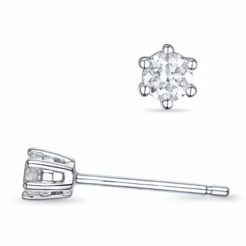 2 x 0,09 ct Diamant Solitärohrstecker in 14 Karat Weißgold mit Diamant
