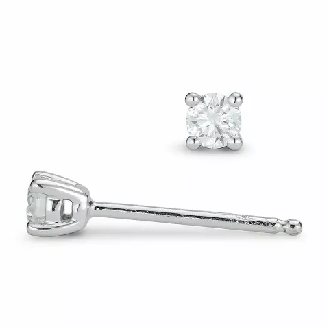 2 x 0,09 ct Diamant Solitärohrstecker in 14 Karat Weißgold mit Diamant