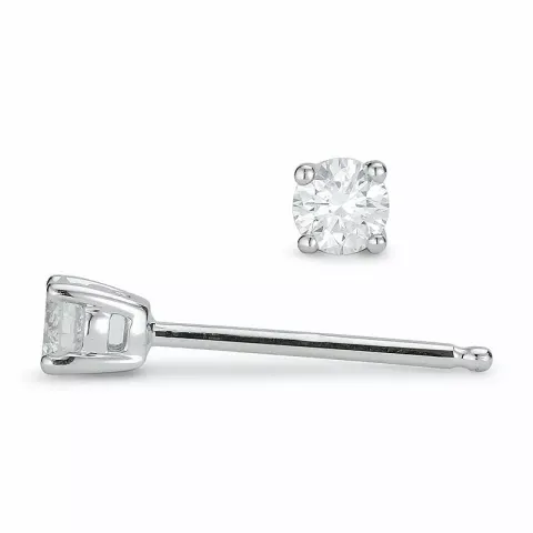 2 x 0,10 ct Diamant Solitärohrstecker in 14 Karat Weißgold mit Diamant 