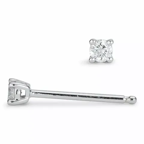 2 x 0,05 ct Solitärohrstecker in 14 Karat Weißgold mit Diamant