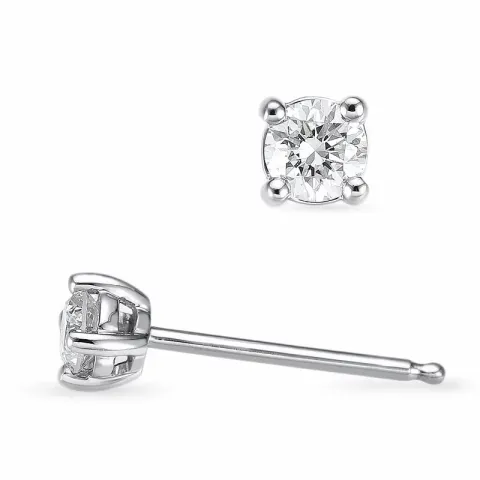 2 x 0,13 ct Solitärohrstecker in 14 Karat Weißgold mit Diamant