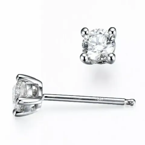 2 x 0,18 ct Solitärohrstecker in 14 Karat Weißgold mit Diamant