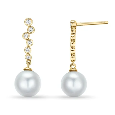 Diamant Ohrringe in 14 Karat Gold mit Diamant