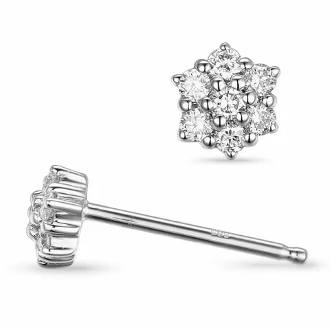 Diamant Solitärohrstecker in 14 Karat Weißgold mit Diamant
