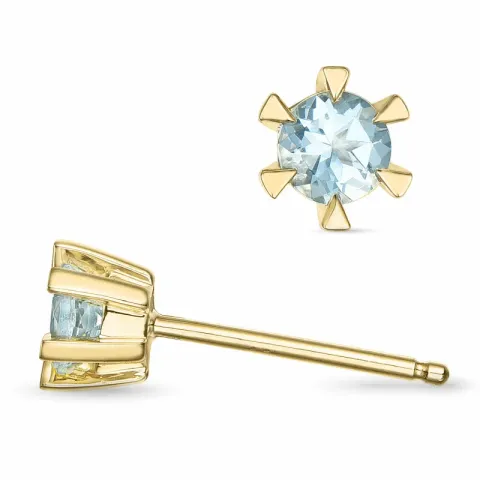 Aquamarin Ohrstecker in 14 Karat Gold mit Aquamarin