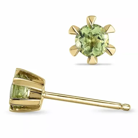 2 x 0,23 ct Solitärohrstecker in 14 Karat Gold mit Peridot 